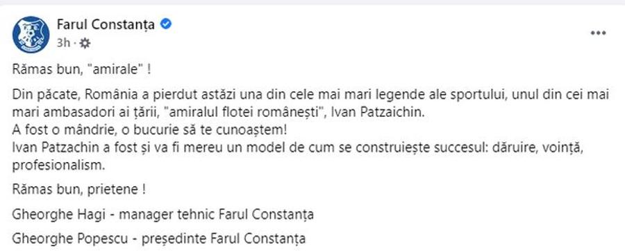 Gică Hagi îngenunchează: „Patzaichin a fost idol pentru mine. Azi, România a pierdut poate cel mai mare sportiv”