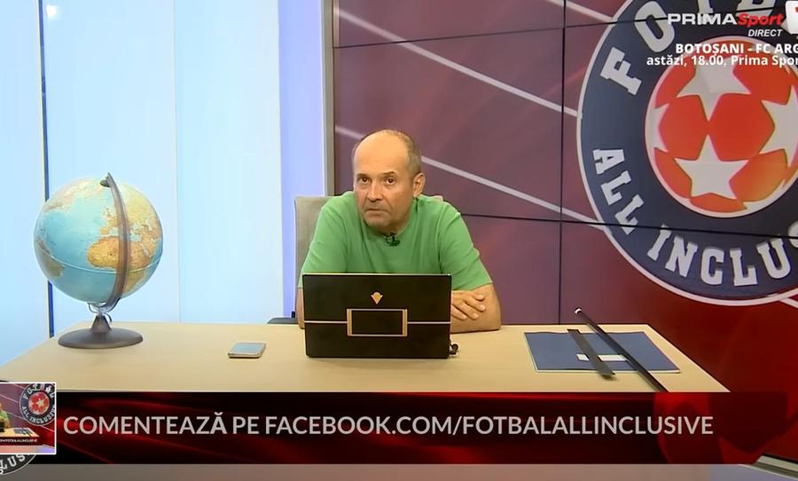 Radu Banciu în studioul Prima Sport, foto: captură youtube Radu Banciu și femeile care vor să fie plesnite