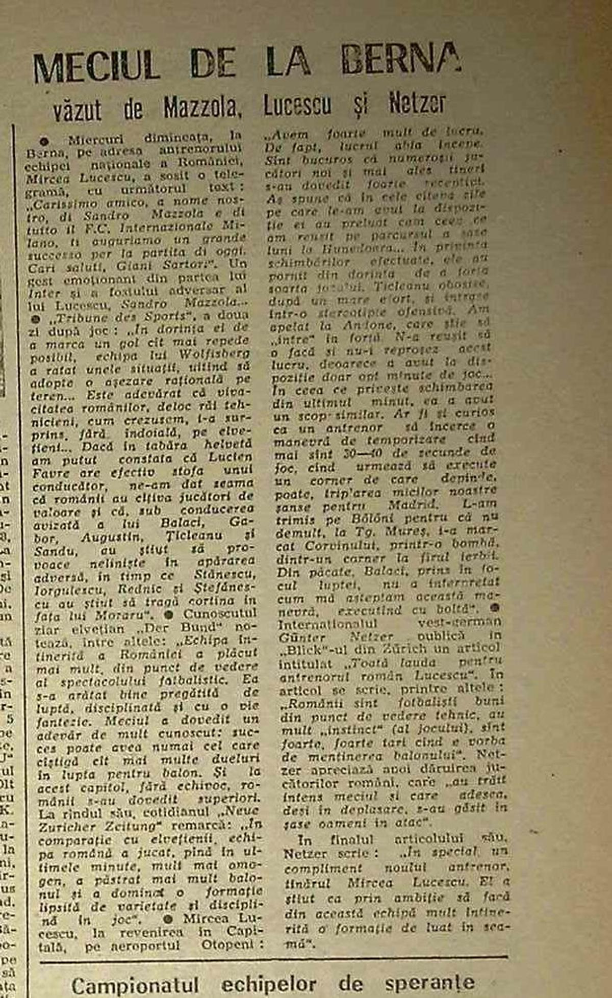 Elveția - România 0-0, file de poveste de la debutul lui Mircea Lucescu pe banca naționalei - 11 noiembrie 1981