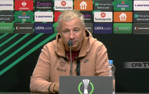 Dan Petrescu, antrenorul celor de la CFR Cluj, a prefațat confruntarea cu Slavia Praga, echipă pe care a lăudat-o pe durata întregii conferințe de presă.