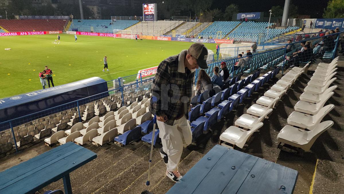 Cristian Chira, în cârje la Oțelul - Universitatea Craiova » Dialog exclusiv cu GSP: „Aștept rezultatul de la RMN și sper să scap de operație”