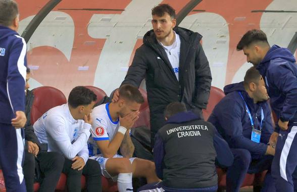 Mihnea Rădulescu va fi operat la Roma! Diagnosticul dur, confirmat: cât va lipsi jucătorul Craiovei