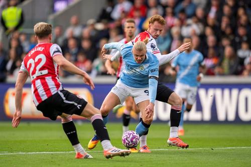 Erling Haaland, în Brentford - Manchester City/ foto: Imago Images