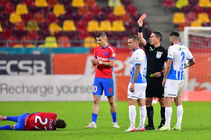 Alex Cicâldău a văzut cartonașul roșu în FCSB - Universitatea Craiova. FOTO: Cristi Preda (GSP.ro)
