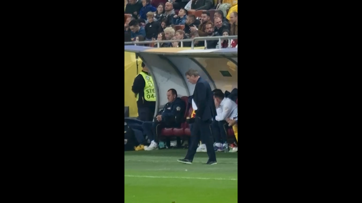 Reacția lui Gică Hagi după golul rapid marcat de Gyokeres pe Arena Națională