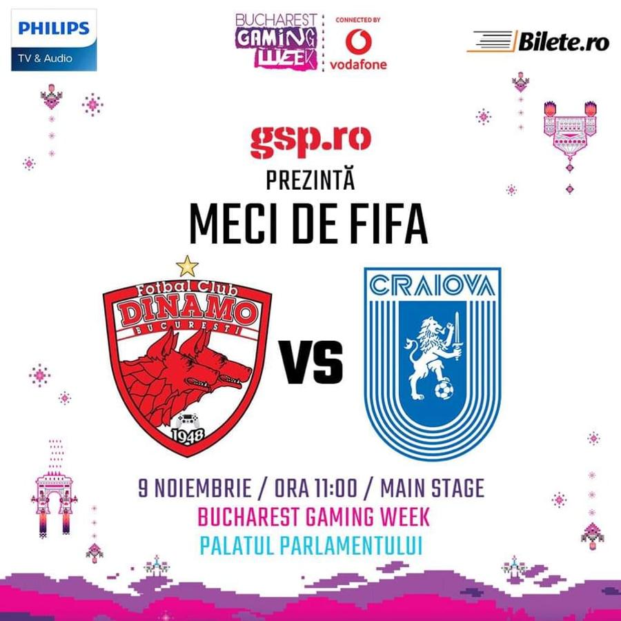 A început Bucharest Gaming Week 2019: duel Dinamo - Craiova în FIFA20, în main event, liveVIDEO pe GSP.ro!