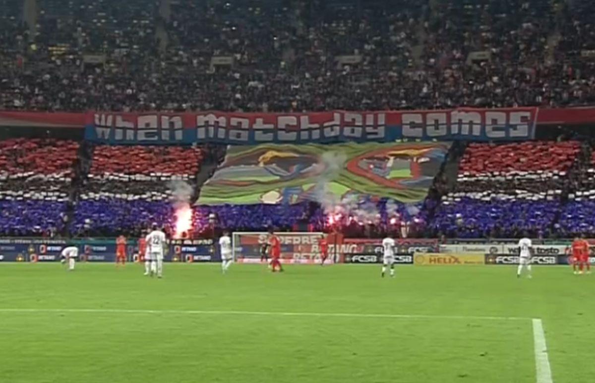 Scenografia ultrașilor FCSB la derby-ul cu Rapid: „When matchday comes”