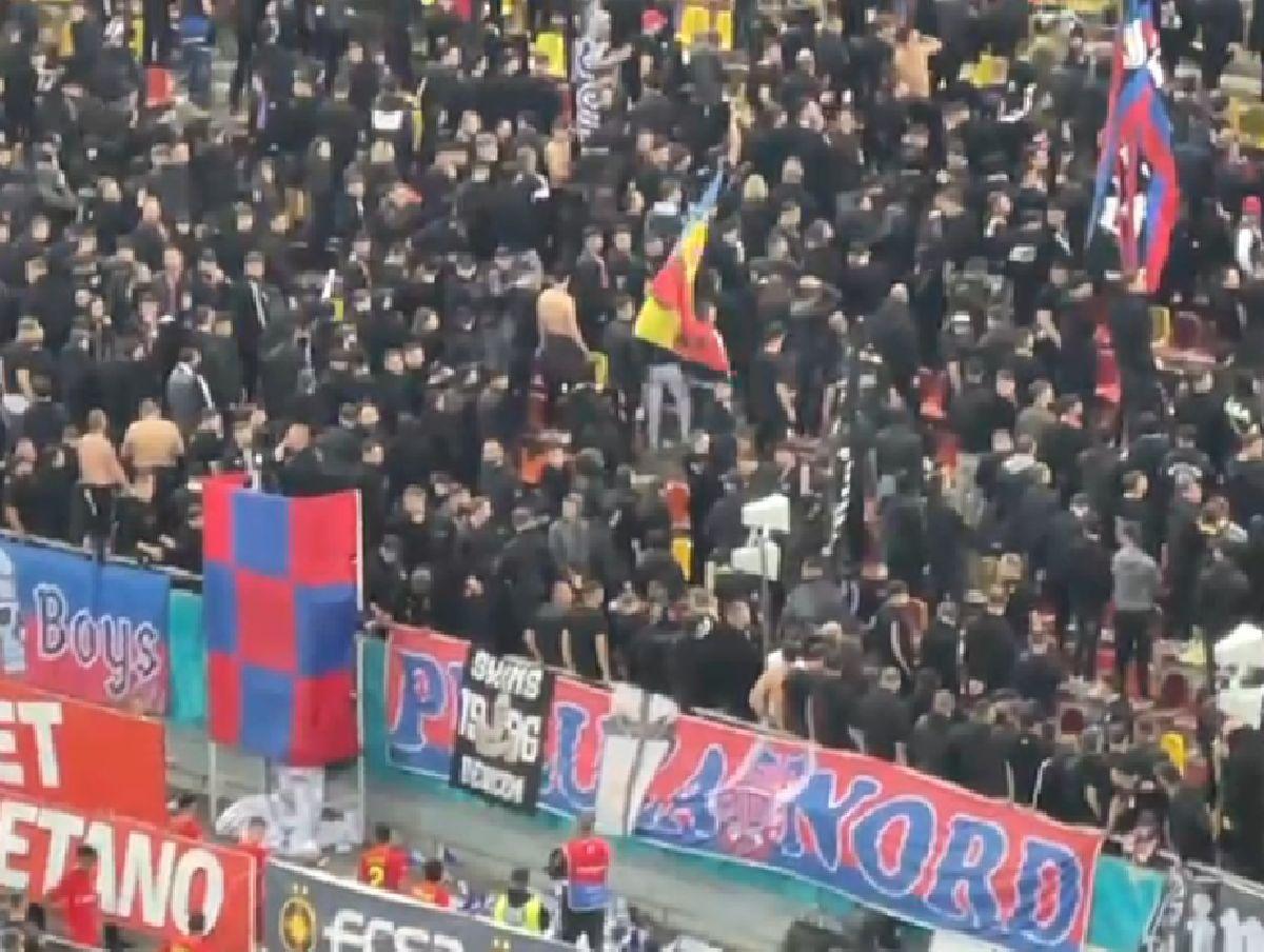Peluza Nord a intrat în protest imediat după înfrângerea cu Rapid! Scenele surprinse pe Arena Națională + BUCURUIA rapidistă