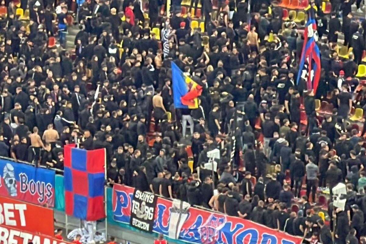 Peluza Nord a intrat în protest imediat după înfrângerea cu Rapid! Scenele surprinse pe Arena Națională + BUCURUIA rapidistă