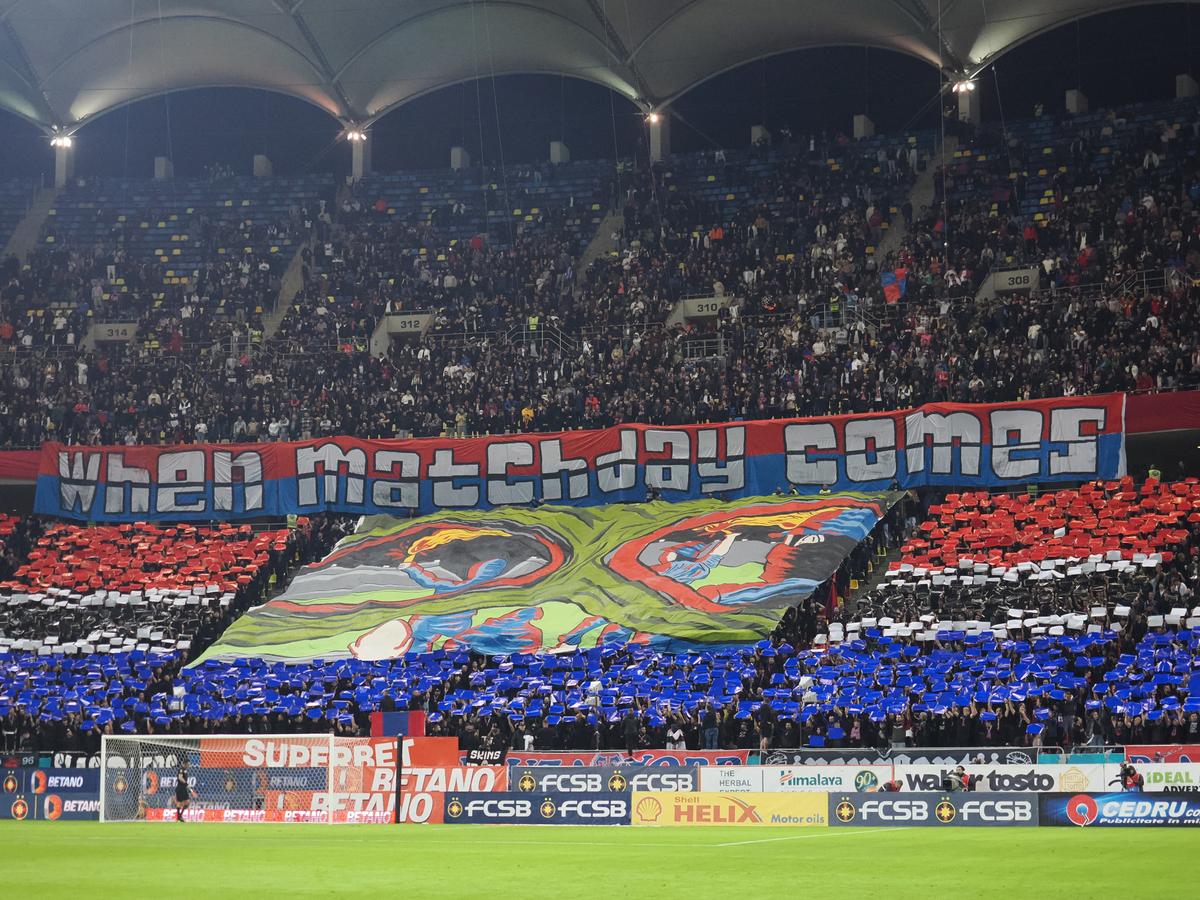 Scenografia ultrașilor FCSB la derby-ul cu Rapid: „When matchday comes”