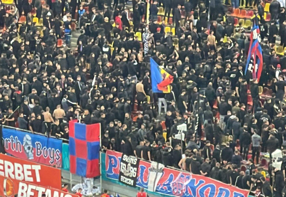 Peluza Nord a intrat în protest imediat după înfrângerea cu Rapid! Scenele surprinse pe Arena Națională + BUCURUIA rapidistă