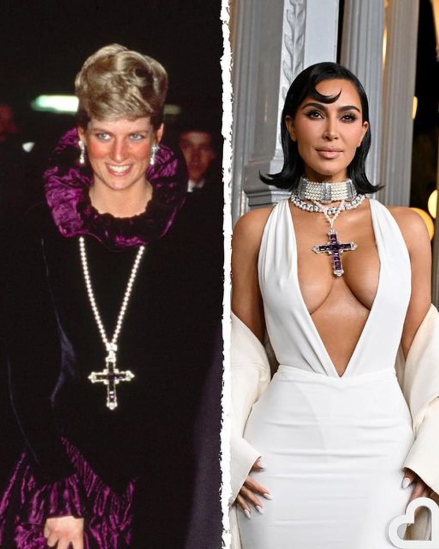 Pandantivul purtat de Prințesa Diana, respectiv de Kim Kardashian De pe stadion, în cea mai controversată ținută » Internetul a luat-o la rost pe Kim Kardashian: „Ceva vulgar!”