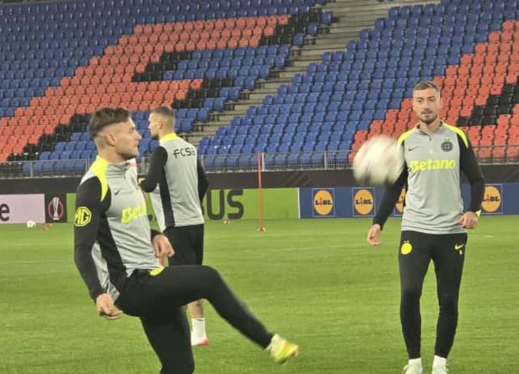 Imagini de la antrenamentul oficial susținut de FCSB la Basel / FOTO: GSP