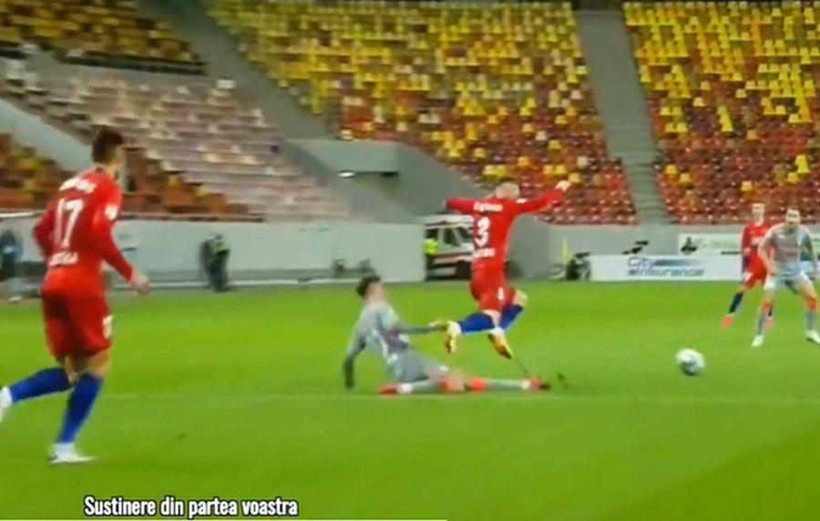 FOTO: Captură @TV Digi Sport FOTO Cum a luat Ionuț Panțîru cartonașul galben care îl face să rateze derby-ul CFR Cluj - FCSB