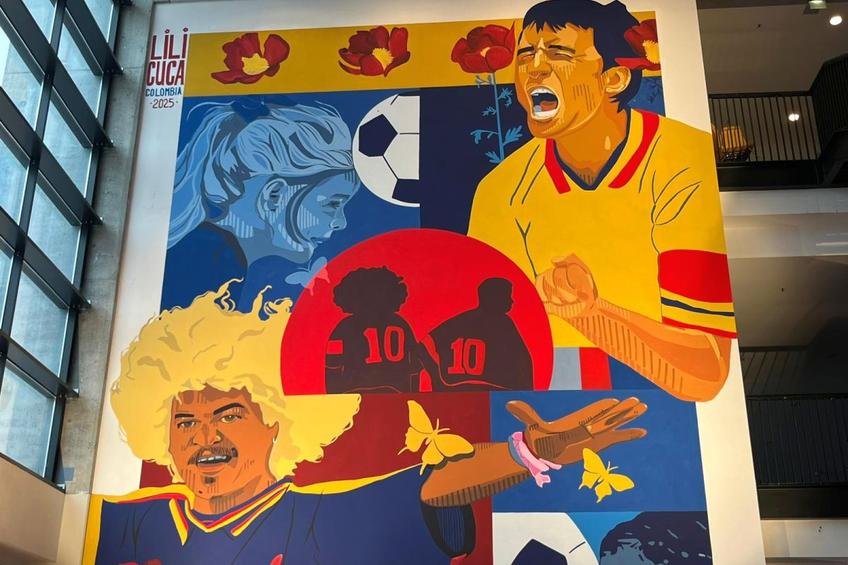 Muralul cu Gică Hagi și Carlos Valderrama