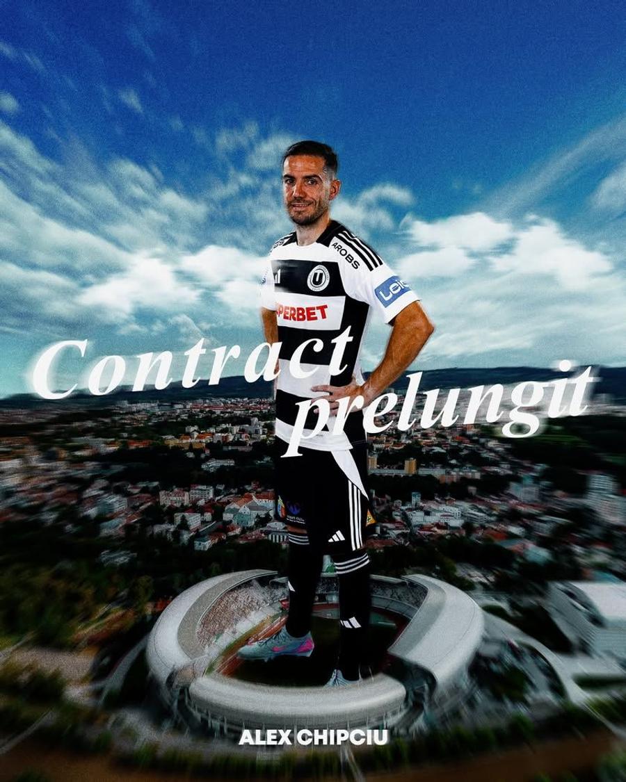 Alex Chipciu, prelungirea contractului cu Universitatea Cluj / sursa foto: Facebook FC Universitatea Cluj Oficial! Alexandru Chipciu a semnat » Anunțul oficial al clubului