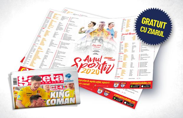 Vineri, 10 ianuarie Gazeta Sporturilor îți oferă gratuit Afișul " Anul Sportiv 2020"!
