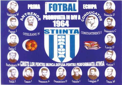 Universitatea Craiova, în 1964, la prima promovare în A