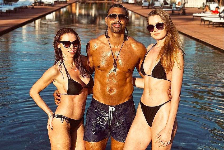 David Haye, cu Una Healy în stânga și Sian Osborne în dreapta // sursă foto: Instagram @ davidhaye