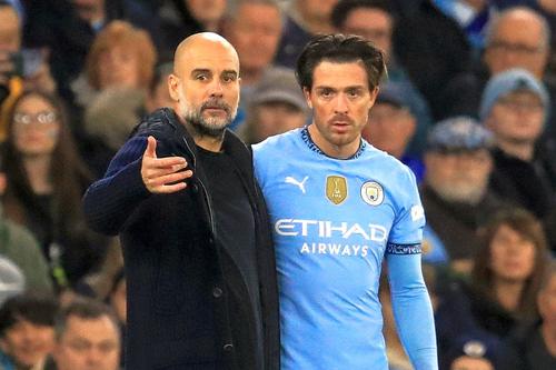 Pep Guardiola, Jack Grealish. Foto: Imago