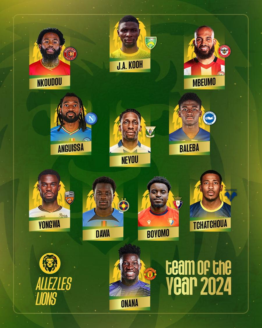 Joyskim Dawa, inclus în cea mai bună echipă cu fotbaliști din Camerun // foto: X Situație ciudată cu străinul de la FCSB: l-au inclus în echipa ideală a anului, deși nu a mai fost convocat de 3 ani la națională