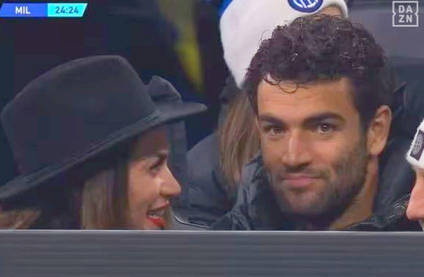Matteo Berrettini (26 de ani, 22 ATP) și partenera Melissa Satta (36 de ani) au fost prezenți duminică în tribunele arenei San Siro la meciul dintre Inter și AC Milan, scor 1-0.