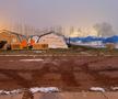 Stadionul „Dunărea” din Galați a fost transformat, temporar, într-o tabără mobilă de refugiați / Sursă foto: Facebook@ Nicolae Ciocan