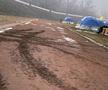 Stadionul „Dunărea” din Galați a fost transformat, temporar, într-o tabără mobilă de refugiați / Sursă foto: Facebook@ Nicolae Ciocan