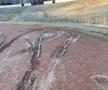 Stadionul „Dunărea” din Galați a fost transformat, temporar, într-o tabără mobilă de refugiați / Sursă foto: Facebook@ Nicolae Ciocan