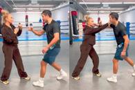 Anamaria Prodan a intrat în sală și învață mișcări de box de la iubit! Imagini de la antrenament