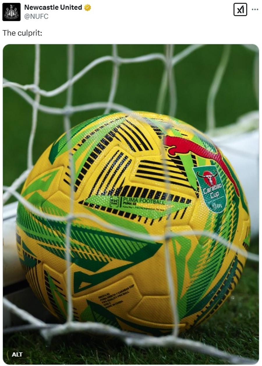 Balonul cu care se joacă în Cupa Ligii Angliei, postarea lui Newcastle United pe X Newcastle se amuză pe seama lui Mikel Arteta: „Balonul trebuie să fi fost de vină”