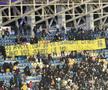 Mesaj afișat de Petrolul în meciul cu FCSB. Foto: Andrei Furnigă GSP