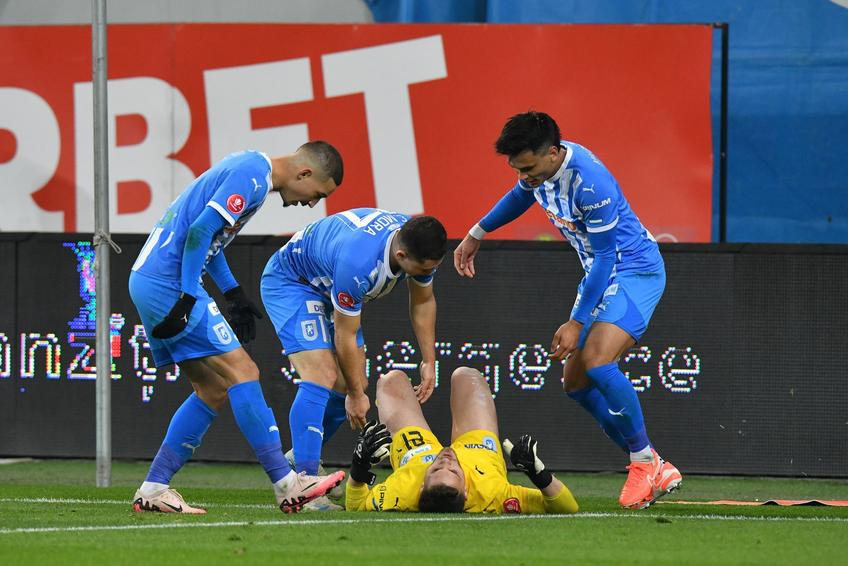 Laurențiu Popescu, după ce a apărat un penalty în Universitatea Craiova - Universitatea Cluj, runda #25 din Superliga // foto: Cristi Preda (GSP)