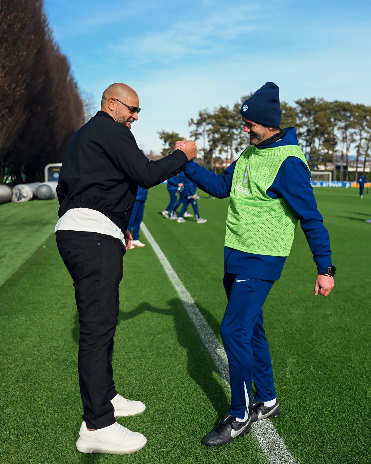 Adriano l-a vizitat pe Cristi Chivu la Inter în baza de pregătire din Appiano Gentile