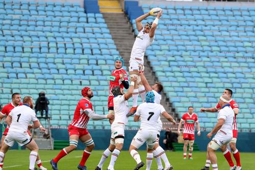 „Stejarii” au pierdut la limită în fața Rusiei / Sursă foto: Facebook Rugby România