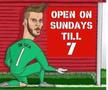 “Prăvălia” lui De Gea, deschisă duminica, pănă la 7 :)
