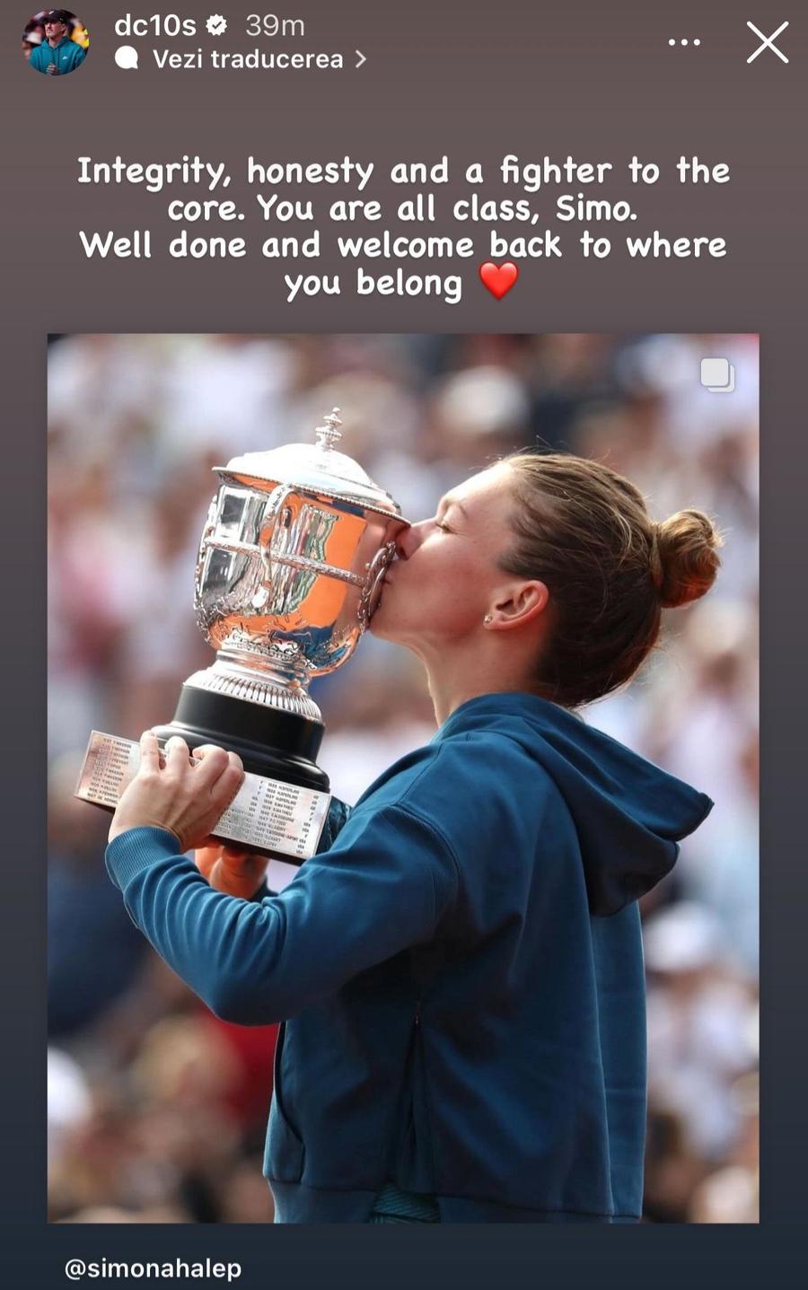 Mesajul lui Darren Cahill pentru Halep: „Integritate, onestitate și o luptătoare până în măduva oaselor. Ești extraordinară, Simo! Bravo și bine ai revenit acolo unde îți este locul!” Darren Cahill, mesaj de suflet pentru Simona Halep: „O luptătoare până în măduva oaselor!”