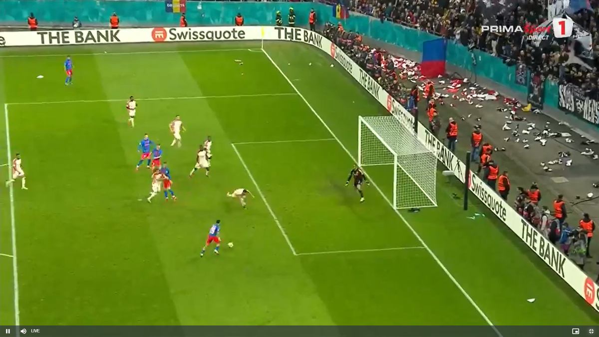 Golul lui Alexandru Băluță la meciul FCSB - Lyon