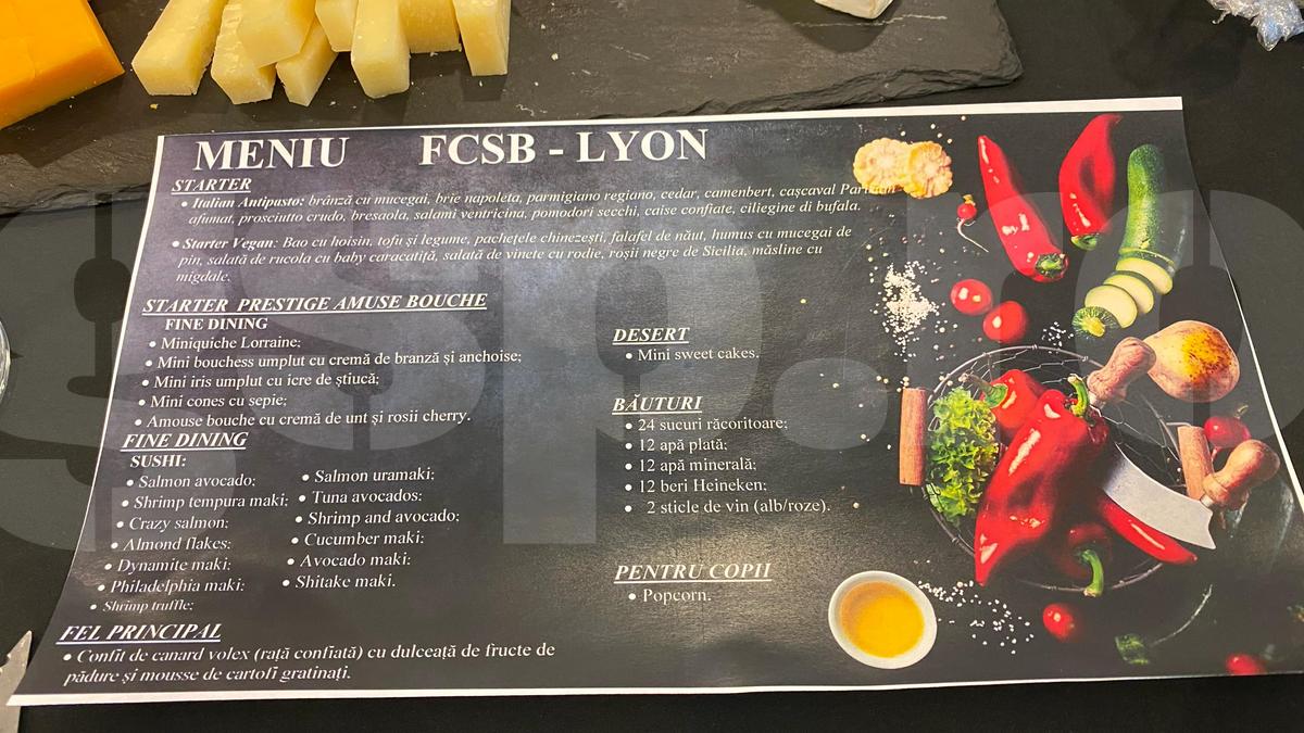 Dynamite maki sau mini-iris » Ce mănâncă bogații la loje pe Arena Națională, la FCSB - Lyon