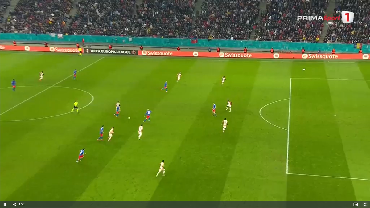 Golul lui Alexandru Băluță la meciul FCSB - Lyon
