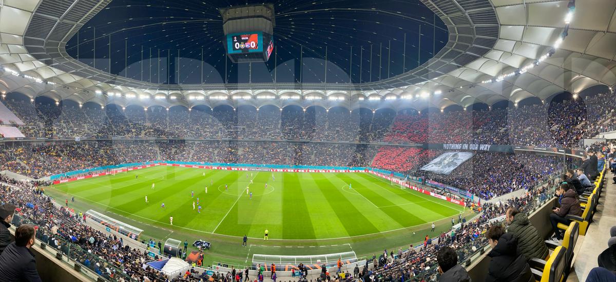 Din Stăpânul Inelelor, 300 sau Biblie? FCSB, scenografie înfricoșătoare la meciul cu Lyon: ce a apărut în Peluza Nord