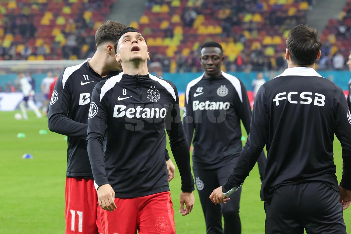 FCSB - Lyon, imagini de la încălzire