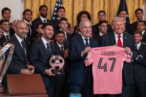 Lionel Messi, Jorge Mas și președintele SUA, Donald Trump, la Casa Albă/ foto: Imago Images