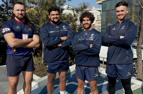 De la stânga la dreapta: 
Etienne Terblanche, Jean Pierre Smith,  Jondre Williams, Dylan Schwartz/ foto: Rugby Dinamo