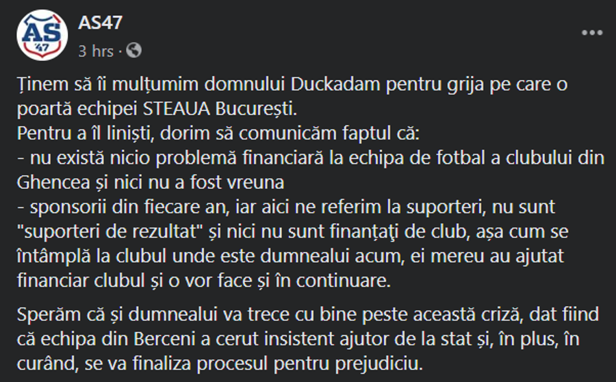 Suporterii CSA Steaua, replică pentru Helmut Duckadam: „Sperăm că va trece cu bine peste această criză”