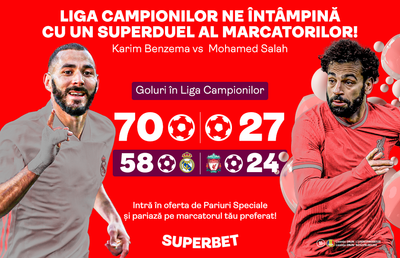 SuperMarcatorii stau mereu în față! Benzema VS Salah e duelul sferturilor!