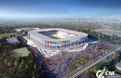 A fost pusă în funcțiune banda luminoasă din jurul noului stadion Ghencea: ce a apărut scris pe laterala arenei