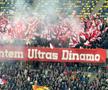 Ultrașii de la Peluza Sud Dinamo au afișat o scenografie de dimensiuni mici în derby-ul cu Rapid, din runda a treia a play-off-ului.