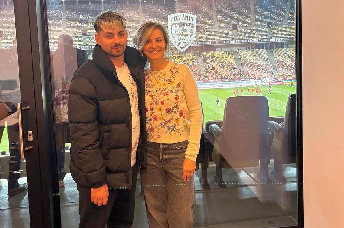 Fotbalistul diagnosticat cu o boală incurabilă, invitat la Rapid - Dinamo » Fotografie în lojă alături de donatoarea Diana Șucu