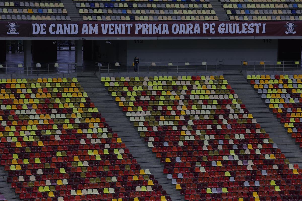 Arena Națională, cu însemnele Rapidului la derby-ul cu Dinamo